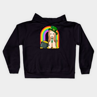 Afghan Hound Rainbow Irish Clover St Patrick Day Dog Gift product Kids Hoodie